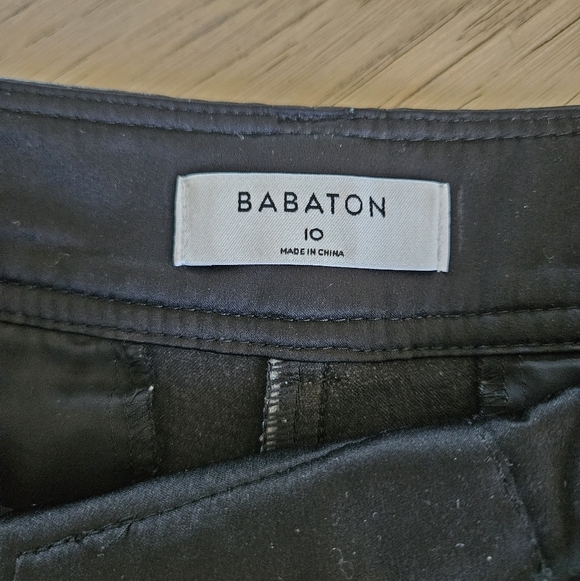 Babaton Midnight Black Faux Leather Cropped Pants - Picture 2 of 5